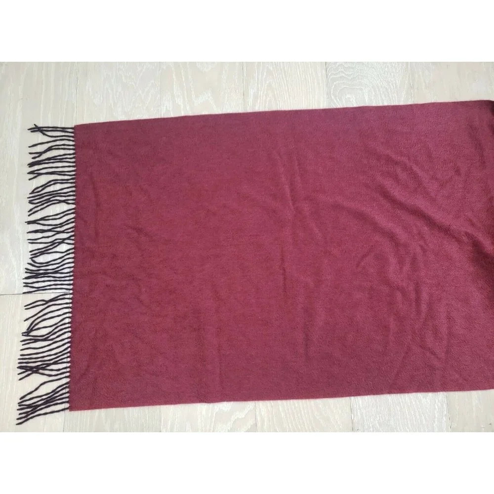 Kinji Cashmere Scarf Long Two Tone Fringe Runway Designer Luxury MSRP $4,980